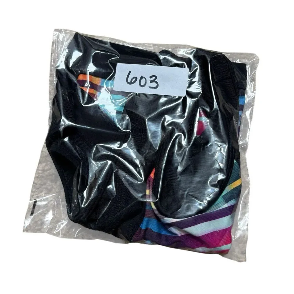 Athleta Streamline Sports Bra Laser Beam Print Multicolor SZ S 213142 T0508 - Picture 6 of 6